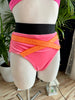 SHORT RAKISH BARBIE PINK VELVET ORANGE NEON RUBBER AND BLACK FINISH OUTLET -30%