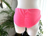SHORTS ASYMETRIC BABIE PINK VELOR WITH GOLD TRIM -35%