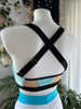 TOP LARA JELLY BELLY SKY VELVET AND BLACK FINISH OUTLET -35%