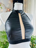 TOP STRAP LEATHER MAT WITH NUDE MESH AND BLACK RUBBER -40%