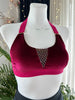 TOP KIM BURGUNDY VELOUR MUTICEKIN OUTLET -35%