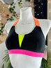 TOP KIM BLACK NEAON YELLOW AND PINK/ORANGE RUBBER OUTLET -40%