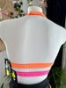 TOP KIM BLACK NEAON YELLOW AND PINK/ORANGE RUBBER OUTLET -40%