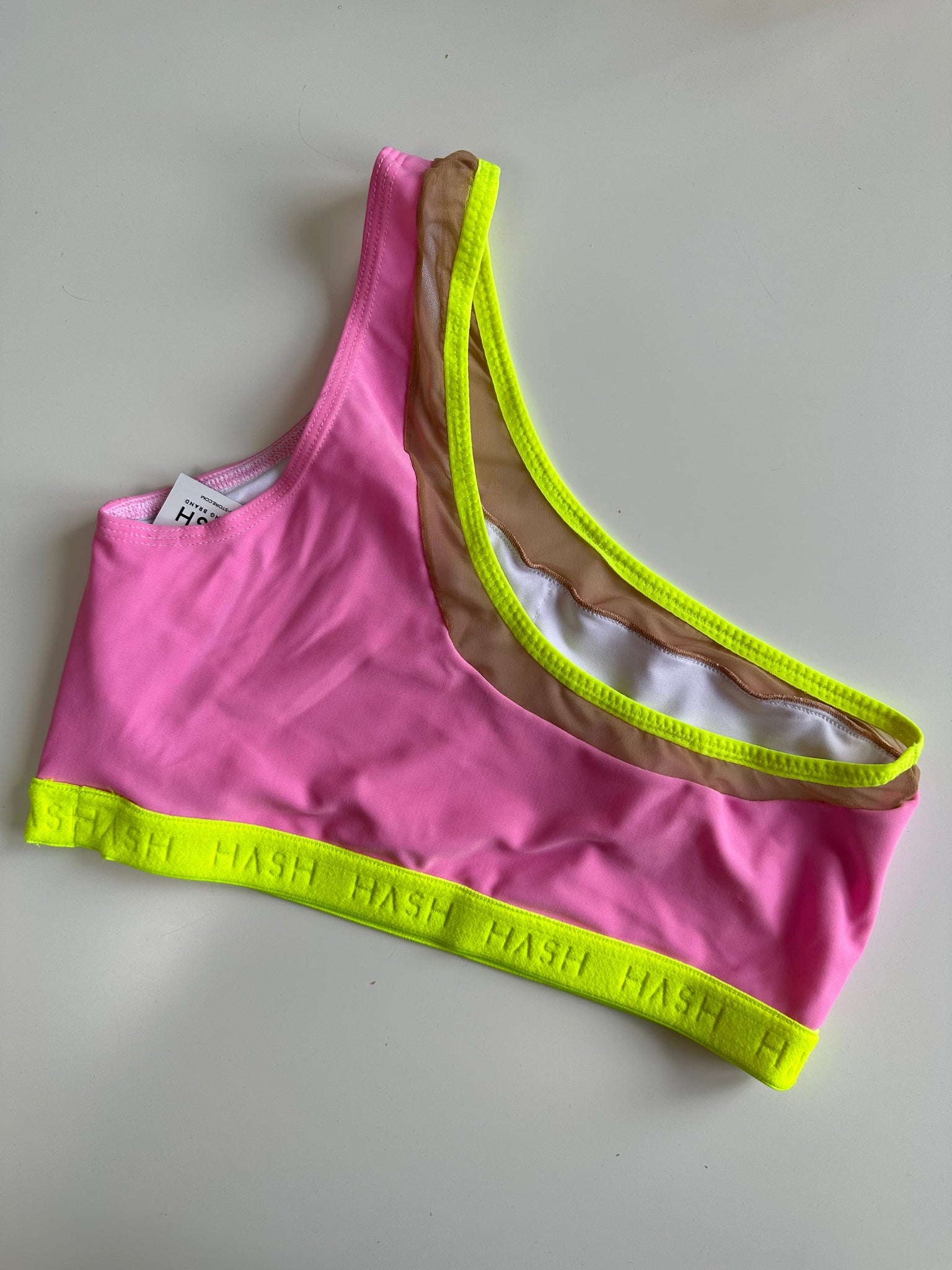 TOP SUGARFREE BABY PINK NUDE MESH YELLOW NEON FINISH OUTLET -35%