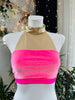 TOP POSH PINK VELVET NUDE MESH OUTLET -40%