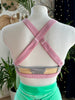 TOP LARA LIGHT GRAY VELVET BABY PINK RUBBER OUTLET -40%