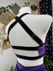 TOP KIM DARK PURPLE VELOUR WITH BLACK FINISH OUTLET -35%