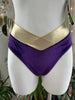 SHORTS JASMINE DARK PURPLE VELOR WITH GOLD TRIM -30%