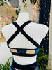 TOP LARA NAVY BLUE VELVET BLACK RUBBER OUTLET -40%