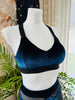 TOP LARA NAVY BLUE VELVET BLACK RUBBER OUTLET -40%