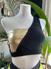 TOP ASYMMETRIC BLACK WITH GOLD OUTLET -25%