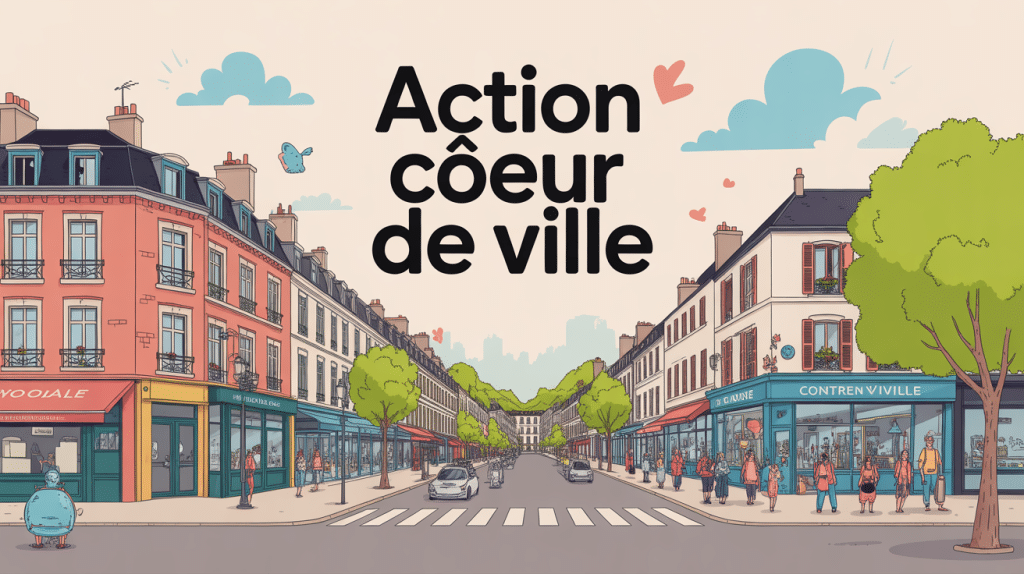 illustration action coeur de ville ville rénovée