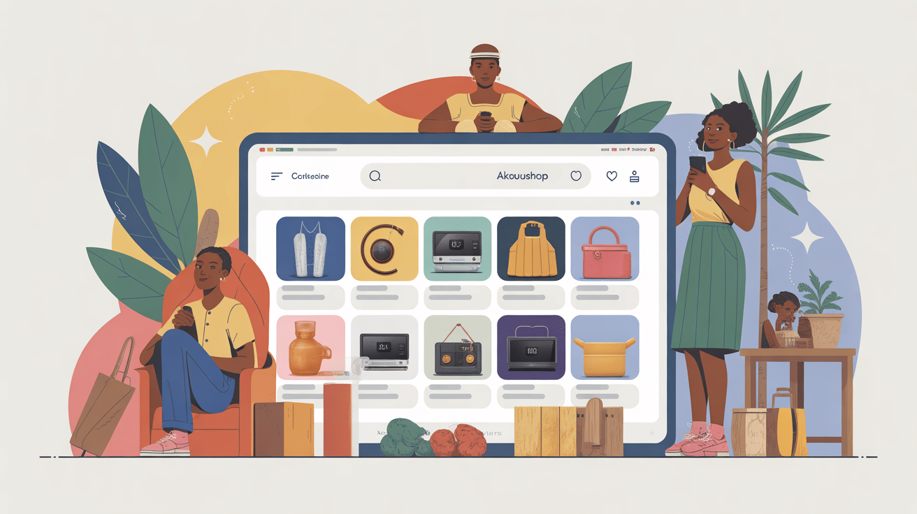 illustration e-commerce africain akouashop moderne