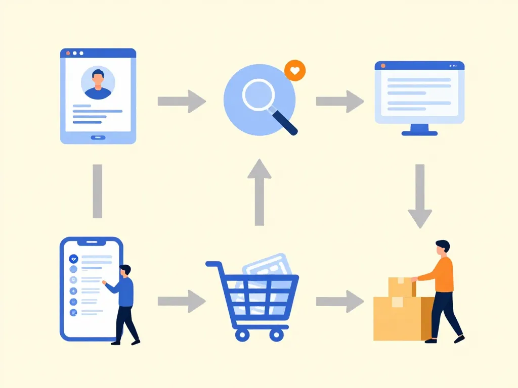 processus achat client akouashop visuel