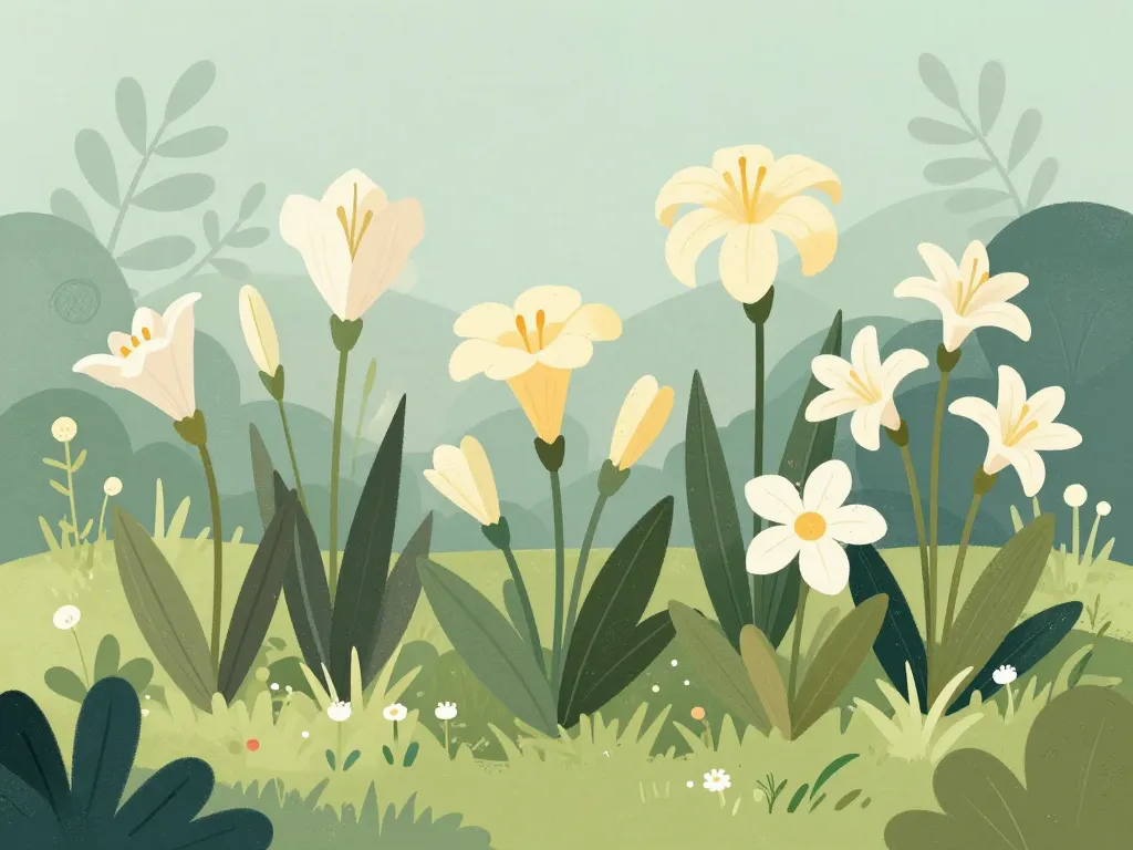 Différentes ängslilja dans jardin naturel