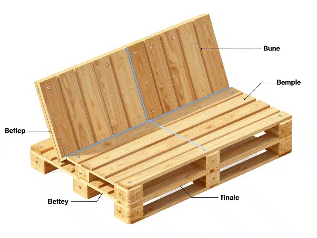 plan construction canapé palette dossier incliné