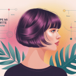 Illustration femme coupe mi courte tendance