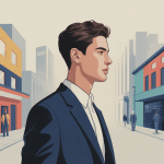 Illustration coupe mulet homme 2023 stylisée mode