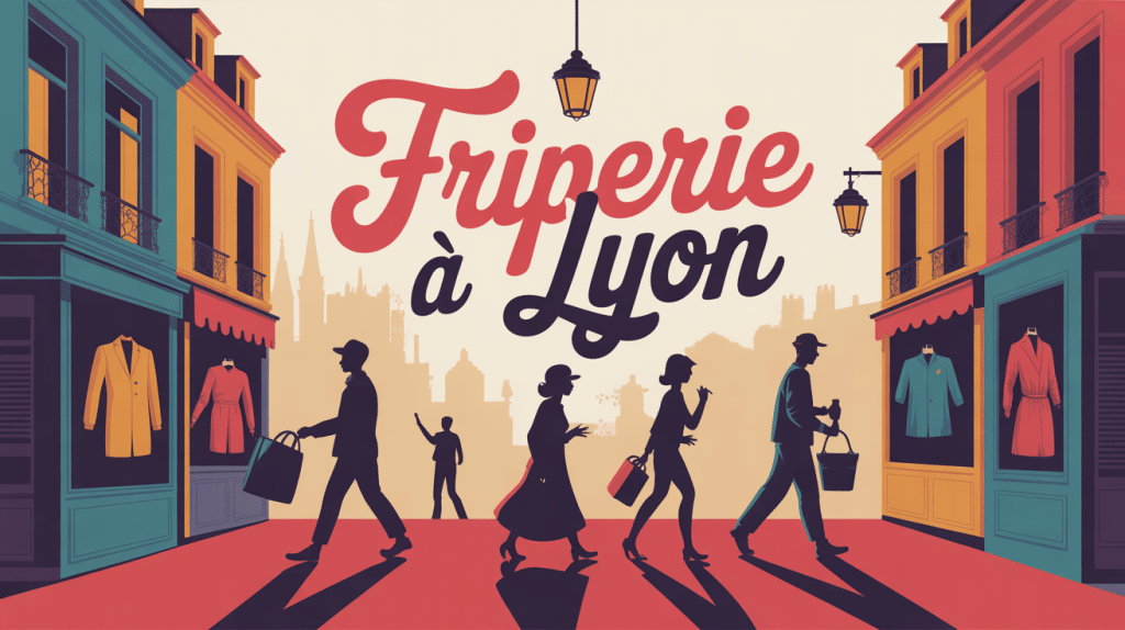 Illustration friperie Lyon vêtements vintage