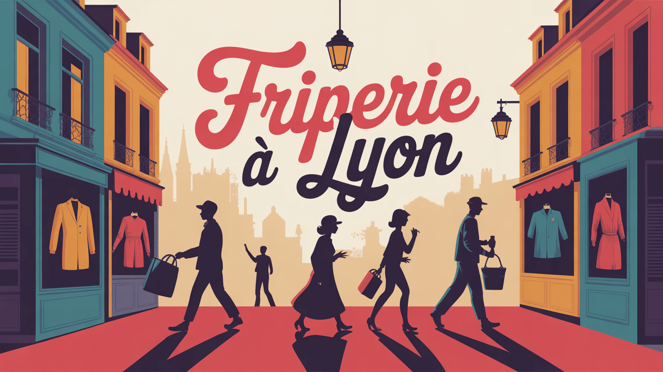 Illustration friperie Lyon vêtements vintage