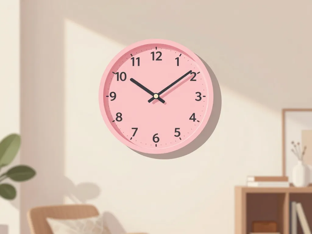 Horloge rose accent déco moderne minimaliste