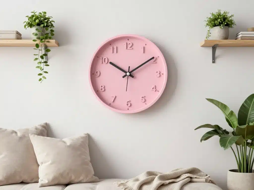 Horloge rose décor scandinave harmonieux