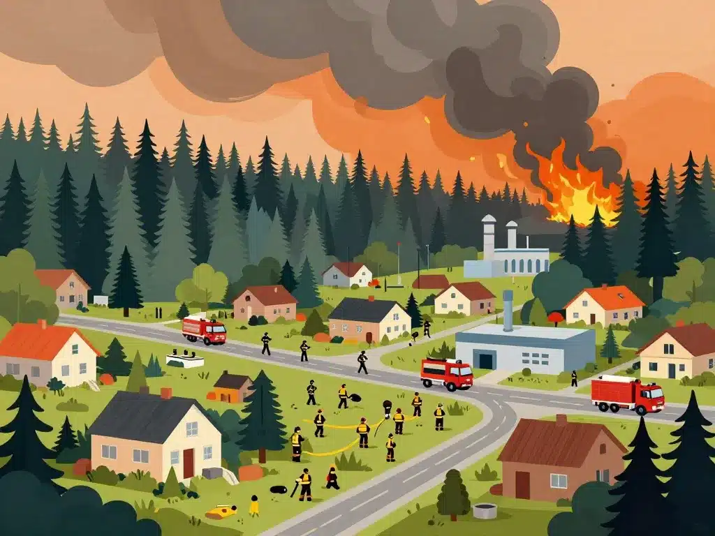 Incendie Biganos village pompiers forêt