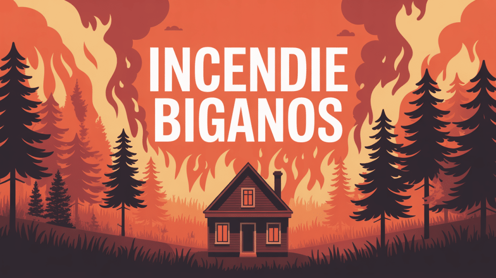 Incendie Biganos vue forêt et maisons