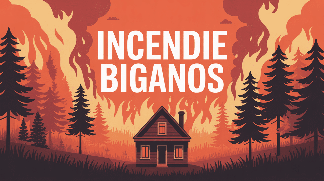 Incendie Biganos vue forêt et maisons