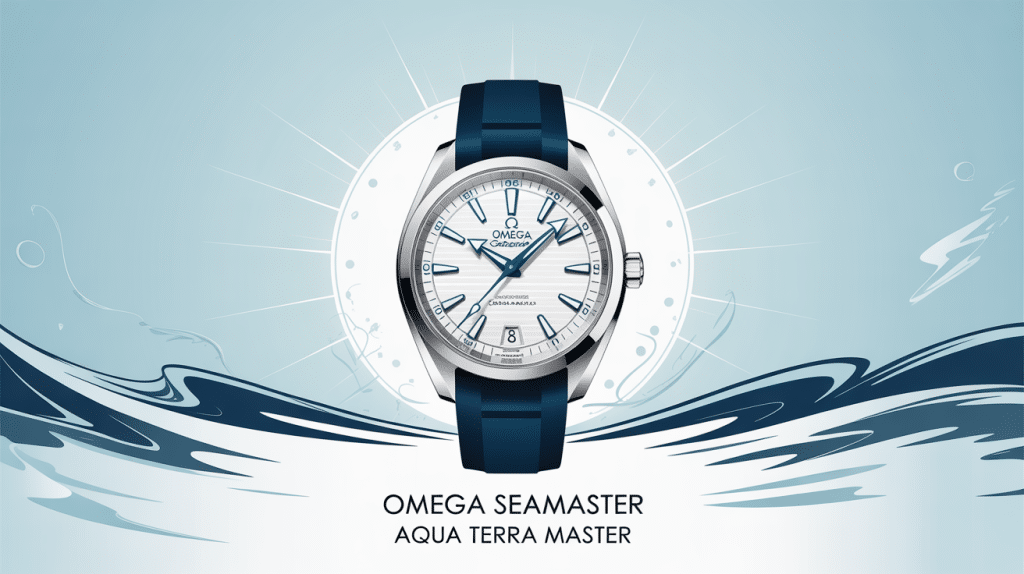 illustration omega seamaster aqua terra master fond épuré