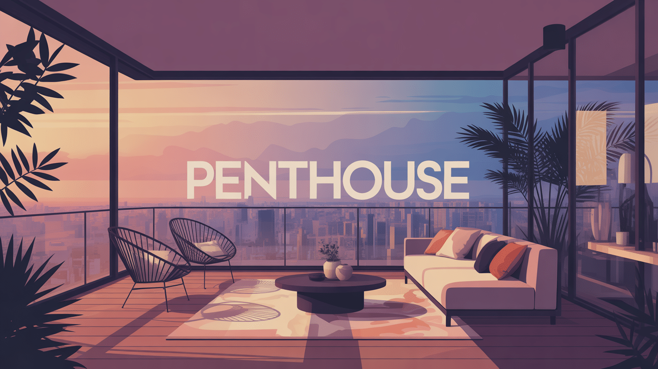 Penthouse moderne avec terrasse spacieuse et vue sur ville
