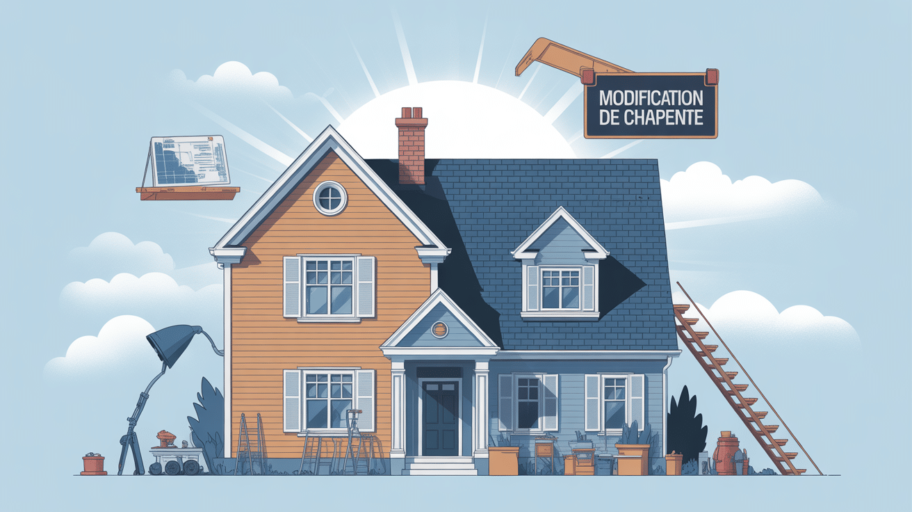Illustration prix modification charpente maison
