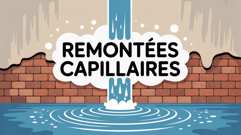 Schéma remontées capillaires vice caché immobilier