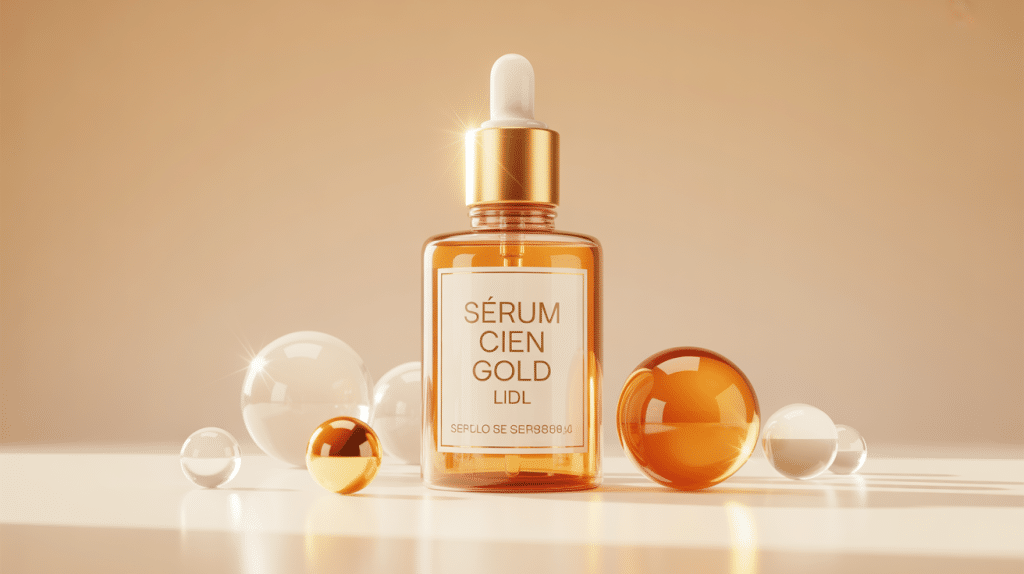 sérum cien gold lidl avis flacon doré ambiance beauté lumineuse