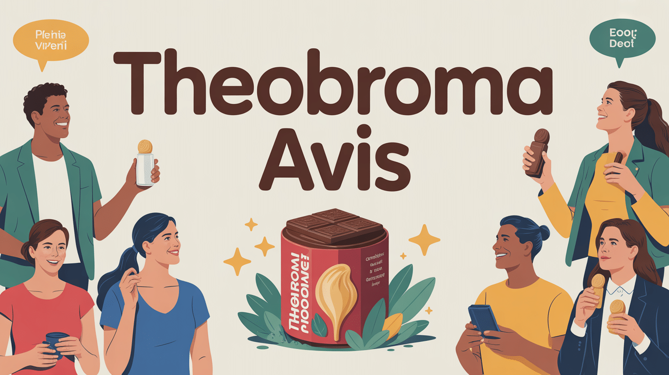 Theobroma avis image centrale avec consommateurs