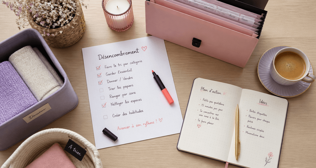 aide rangement maison table rangée checklist