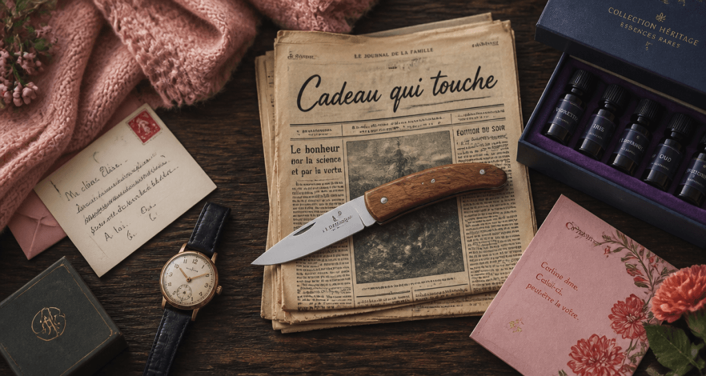 cadeau qui touche un homme 50 ans couteau montre plaid