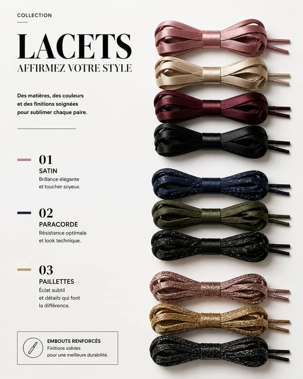 Sélection de lacets fun colorés et originaux pour personnaliser vos baskets