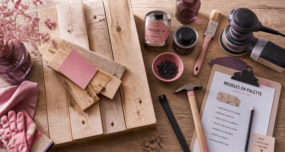 fabriquer meuble palette outils et planches