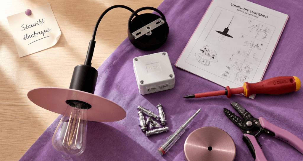 Installer luminaire plafond outils et sécurité