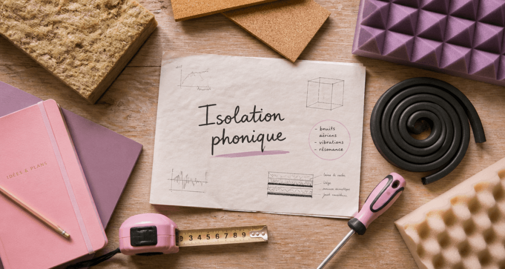 isoler phoniquement une pièce échantillons matériaux outils