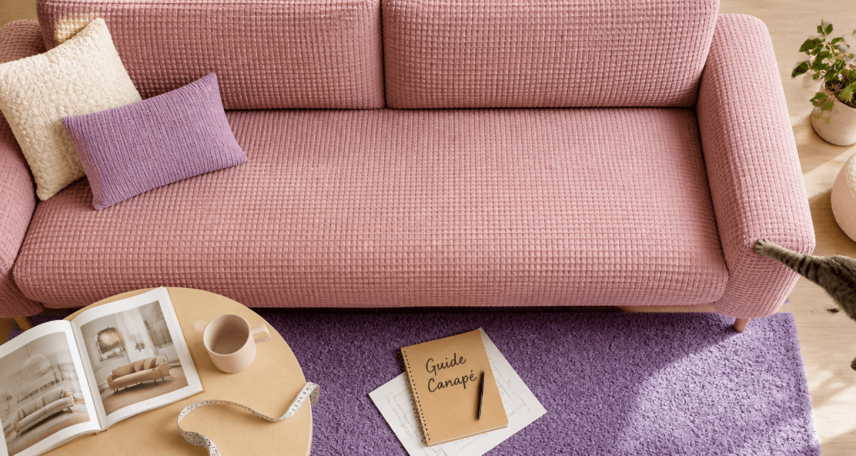 la maison des housses avis canapé housse rose millennial flat lay
