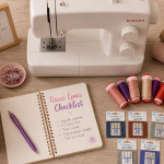 quelle machine à coudre choisir pour tissus épais vue flat lay