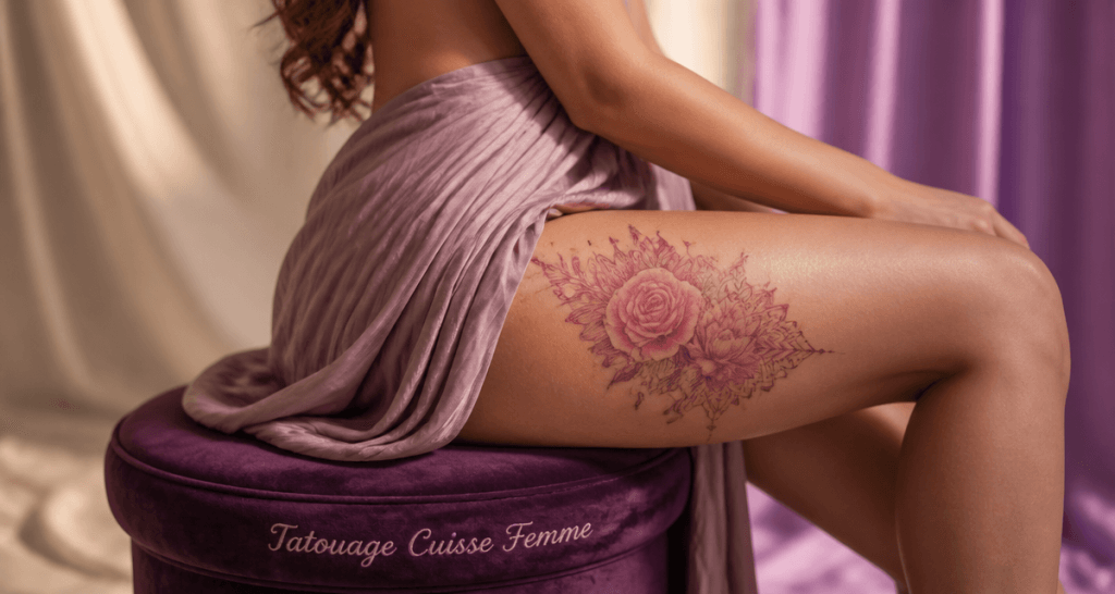 tatouage cuisse femme signification floral mandala