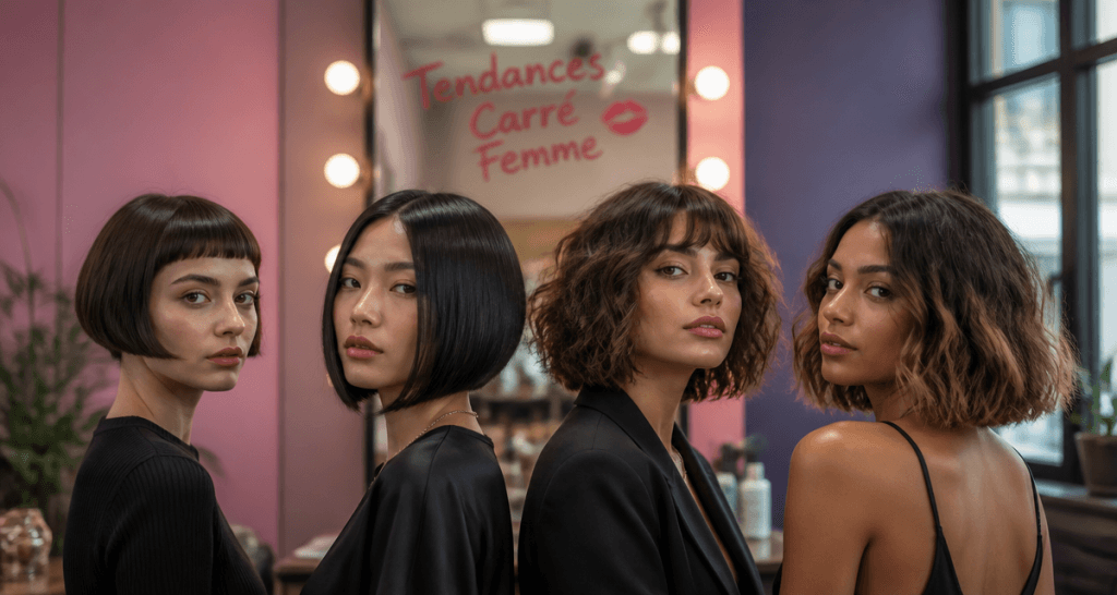 tendance coupe carré femme quatre styles