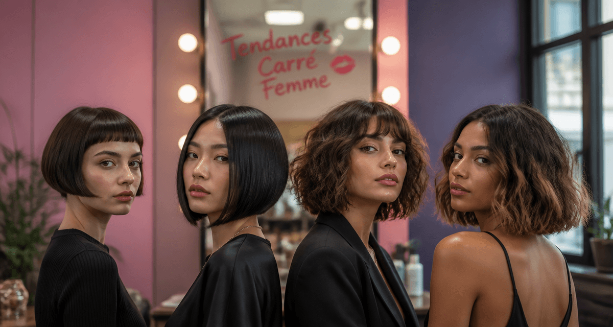 tendance coupe carré femme quatre styles