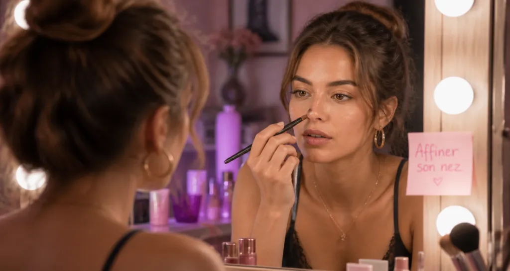 comment affiner son nez femme contouring miroir