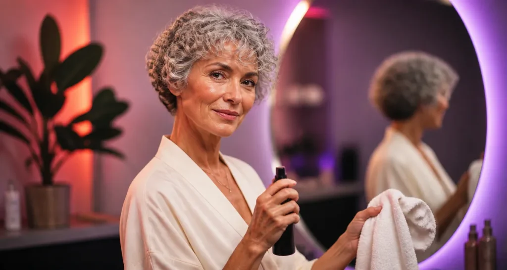 Coupe cheveux frisés courts femme 60 ans, cheveux courts boucles brillantes