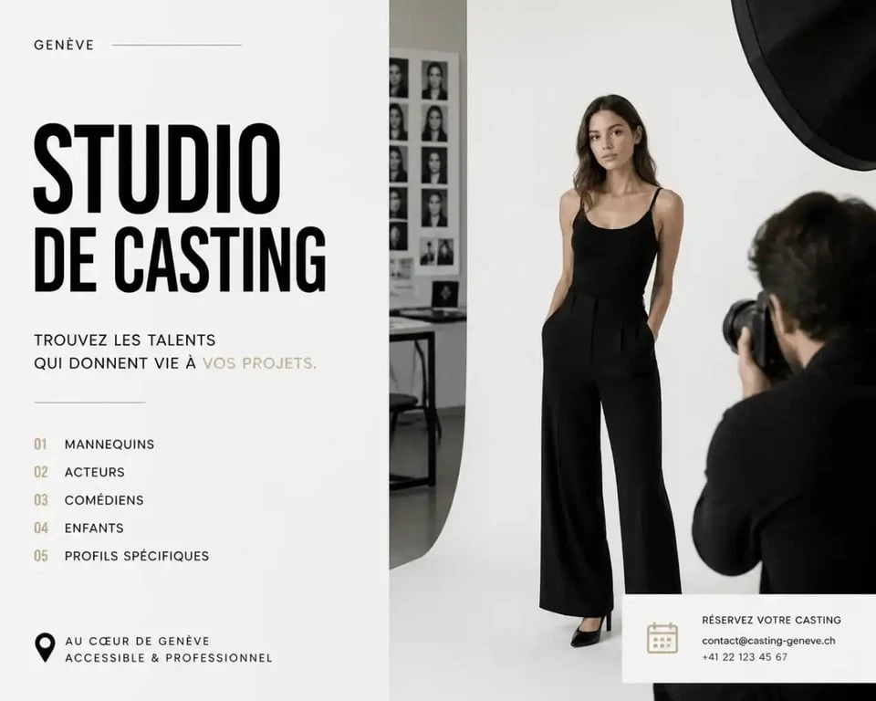 Séance photo professionnelle dans une agence de mannequin en Suisse
