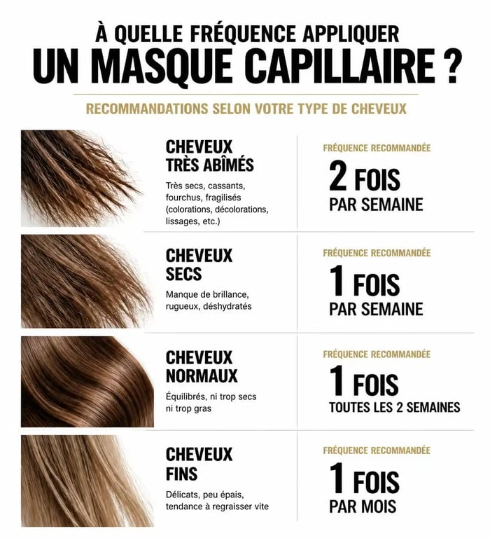 Fréquence d'utilisation d'un masque cheveux selon le type de chevelure